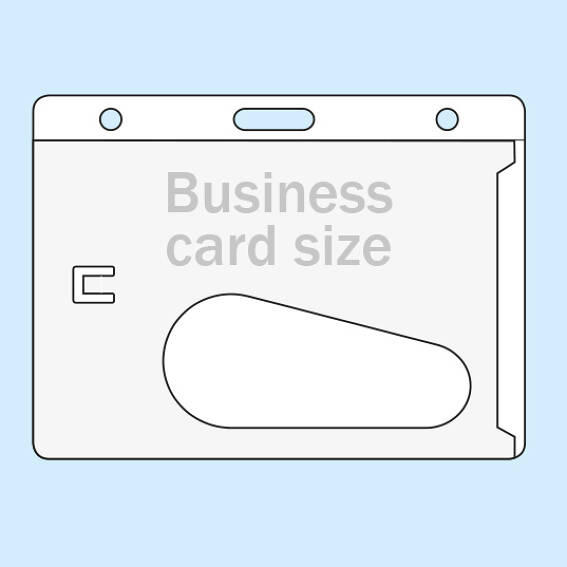 Pochette badge tour de cou plastique PVC format carte de visite